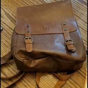Vegan leather backpack.